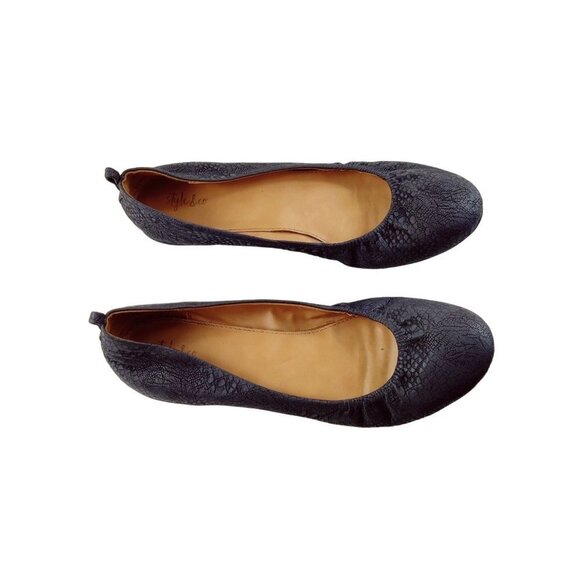 Ballet Gray Flat Style & Co Faux Snakeskin Slipper Faux Vinniee Slip On Size 10 - Picture 3 of 12